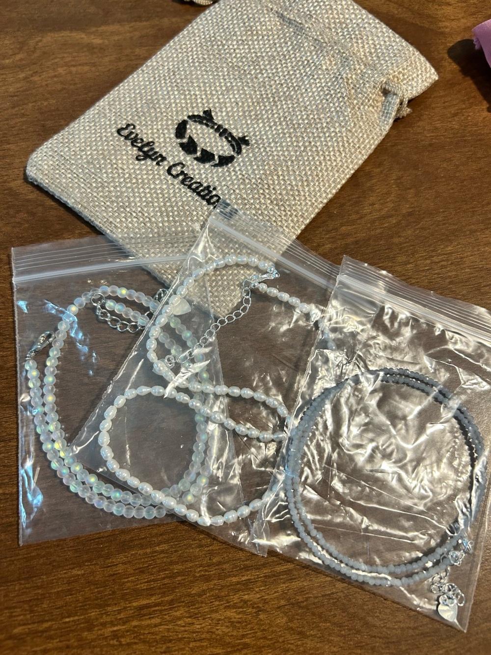 White Beaded Necklace Set